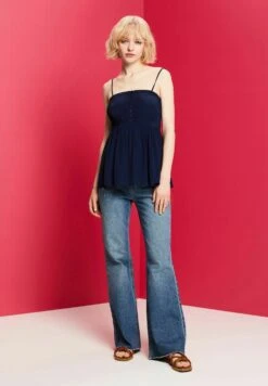 ESPRIT Cami Mit Ausschnitt - Top - Navy -Esprit Sales Store a65bae9571194fc391ded541a4e86d4c