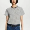 ESPRIT Mit Streifen - Print T-Shirt - Off White