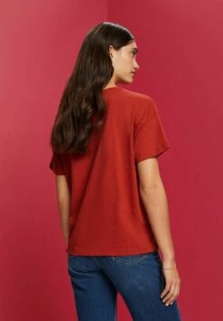 ESPRIT Mit Spitzenbändern - Print T-Shirt - Terracotta New -Esprit Sales Store aeeece8b37044d6db7d9453fe8ed72da