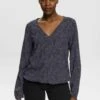 Edc By Esprit Fluid Bubblehem- Blouse - Navy