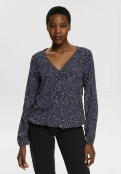 Edc By Esprit Fluid Bubblehem- Blouse - Navy