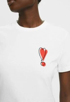 ESPRIT Mit Gesticktem Herzmotiv - Print T-Shirt - White -Esprit Sales Store bcc7a8c6767c45d0b0df46717225942e
