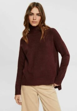 ESPRIT Rollkragen In Mouliné - Jumper - Bordeaux Red