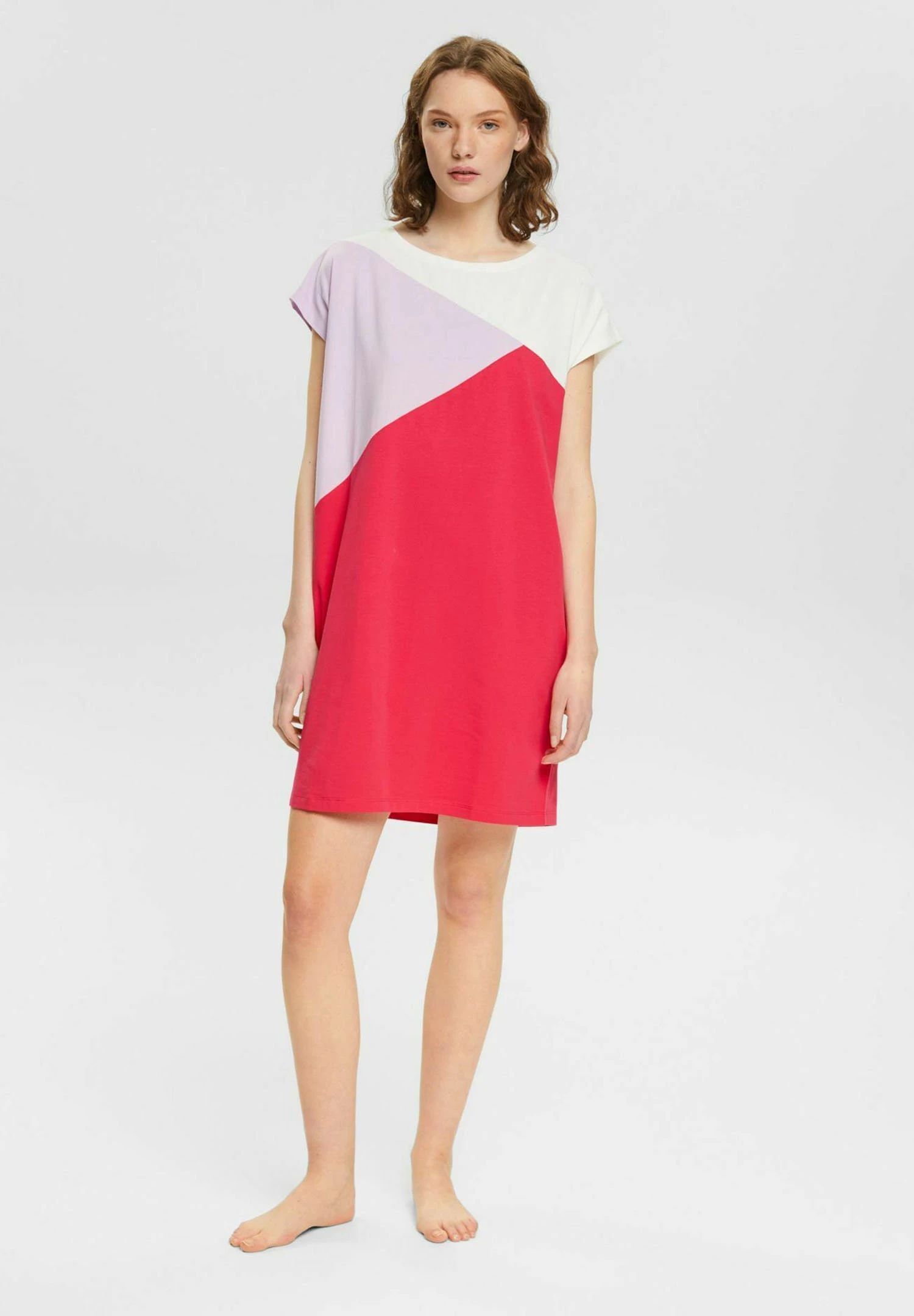 ESPRIT Colour Block Sus Ns Ss - Nightie - Pink Fuchsia 2 ESPRIT Colour Block Sus Ns Ss - Nightie - Pink Fuchsia - Image 2