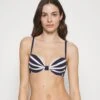 ESPRIT Brela Beach Padded Plunge Bra Stripe - Bikini Top - Navy