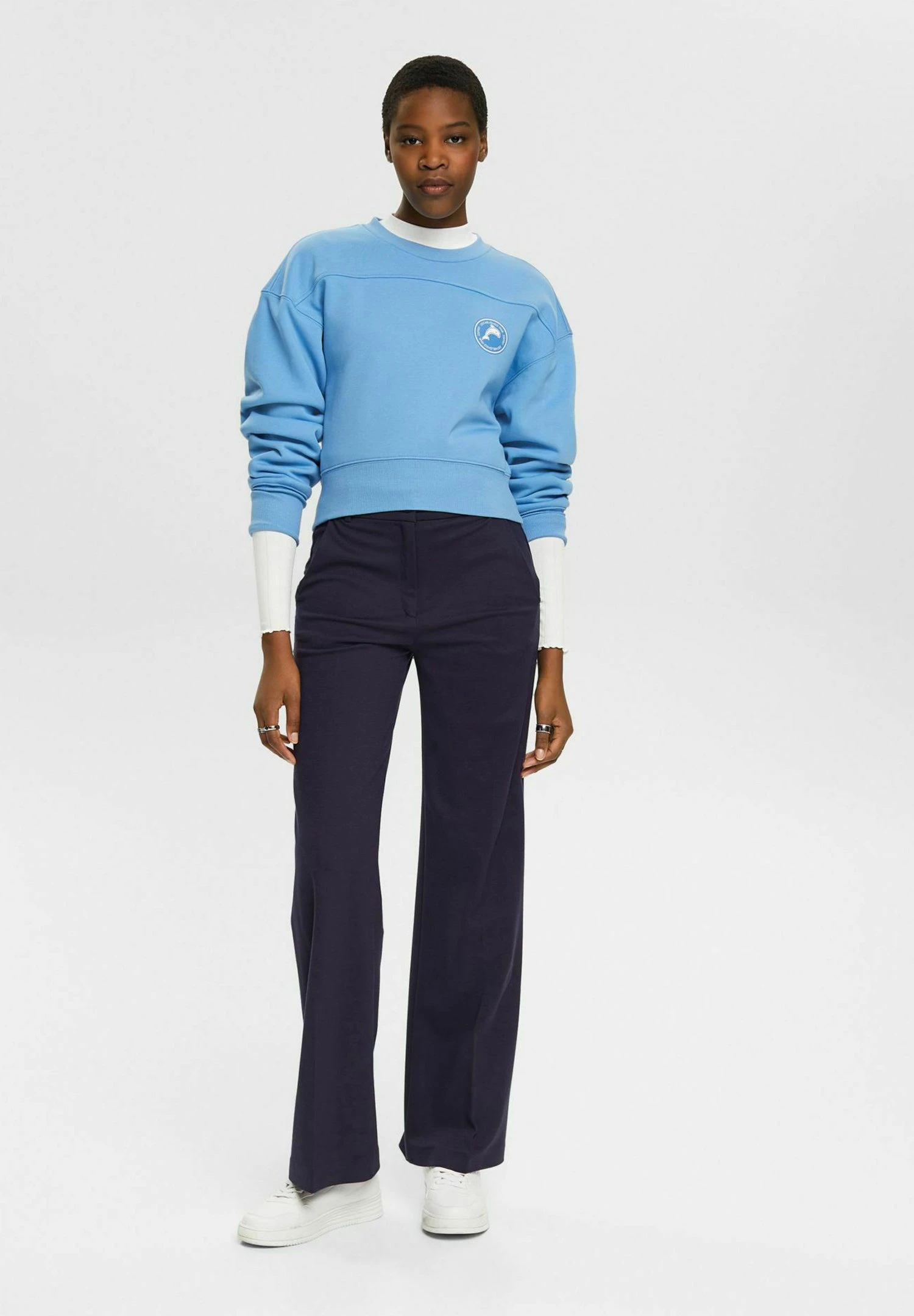 ESPRIT Cropped - Sweatshirt - Light Blue Lavender 2 ESPRIT Cropped - Sweatshirt - Light Blue Lavender - Image 2