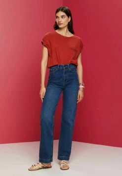 ESPRIT Mit Spitzenbändern - Print T-Shirt - Terracotta New -Esprit Sales Store e4e76225bf2f403c9d123b3f85c5a84a