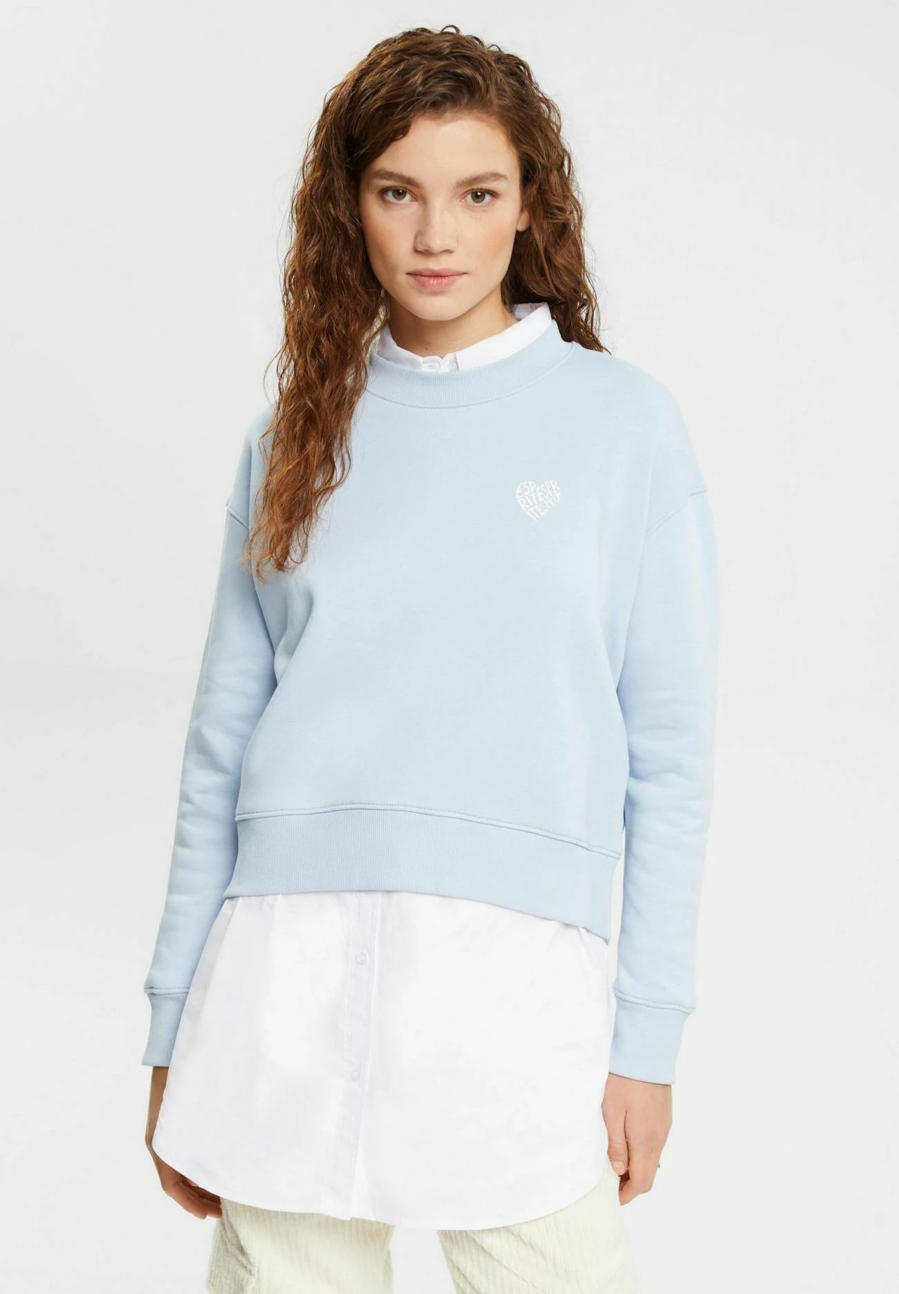 ESPRIT Mit-Logo - Sweatshirt - Pastel Blue 1 ESPRIT Mit-Logo - Sweatshirt - Pastel Blue