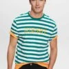 ESPRIT Gestreiftes - Print T-Shirt - Emerald Green
