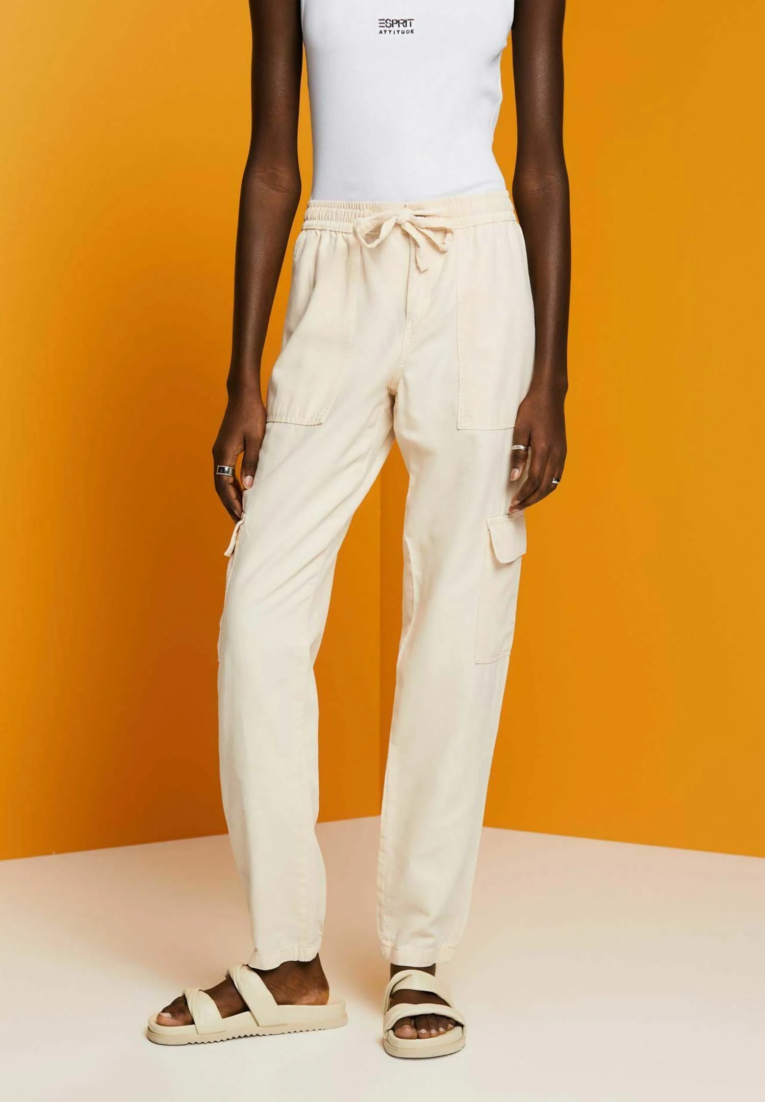 ESPRIT Cargo Trousers - Pastel Pink 6 ESPRIT Cargo Trousers - Pastel Pink - Image 6