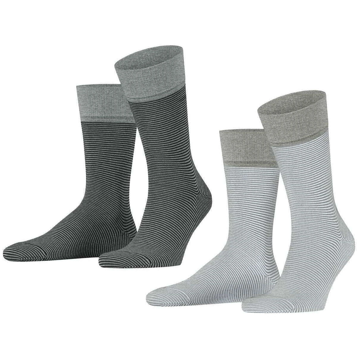 Esprit All Over Stripe 2 Pack Socks - Grey 1 Esprit All Over Stripe 2 Pack Socks - Grey