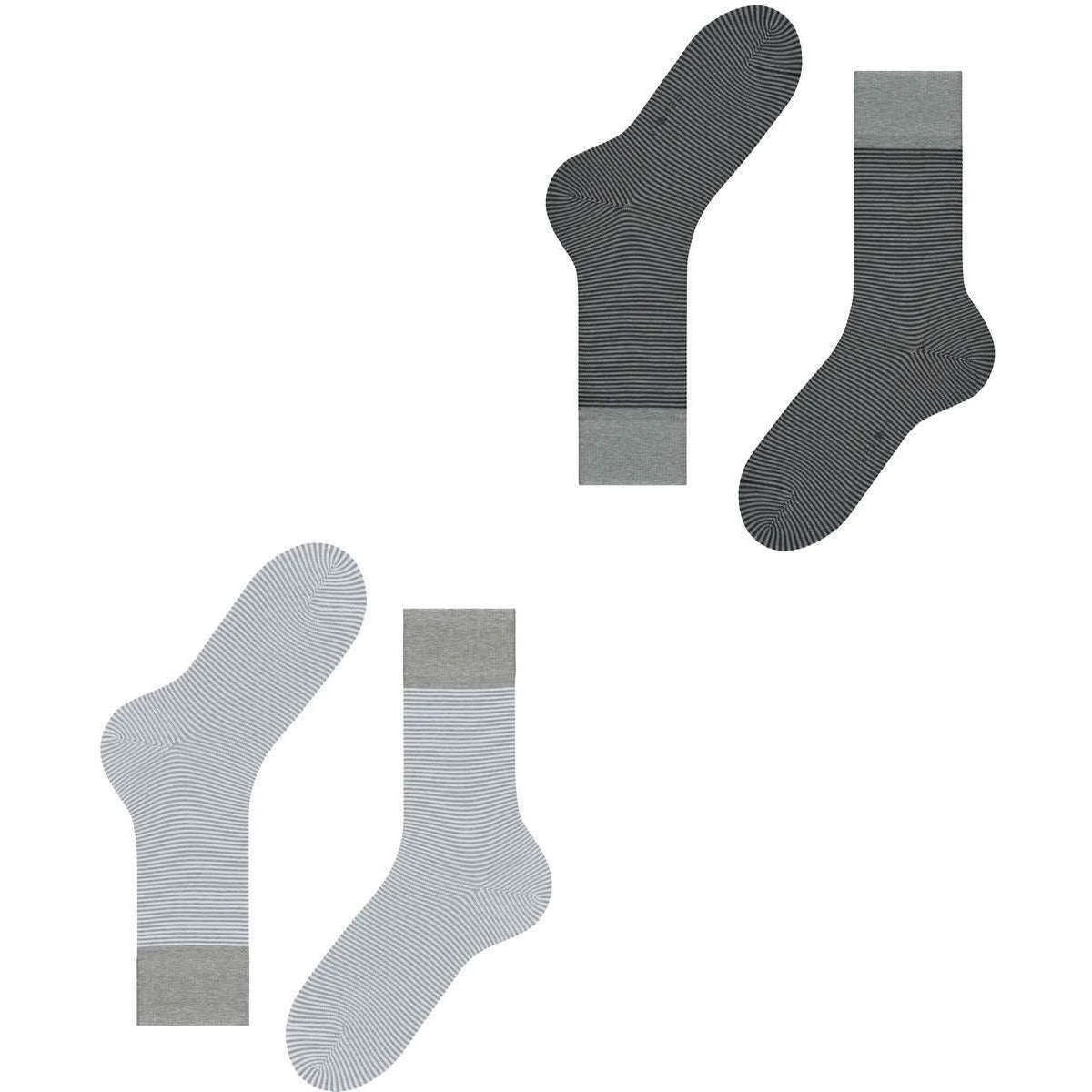 Esprit All Over Stripe 2 Pack Socks - Grey 2 Esprit All Over Stripe 2 Pack Socks - Grey - Image 2