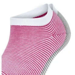 Esprit Allover Stripe 2 Pack Sneaker Socks - Pink/Grey -Esprit Sales Store esprit allover stripe 2 pack sneaker socks pinkgrey 31930948
