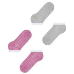 Esprit Allover Stripe 2 Pack Sneaker Socks - Pink/Grey -Esprit Sales Store esprit allover stripe 2 pack sneaker socks pinkgrey 31930949