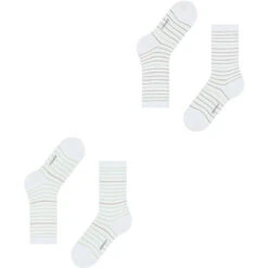 Esprit Fine Stripe 2 Pack Socks - Raw White -Esprit Sales Store esprit fine stripe 2 pack socks raw white 31021155