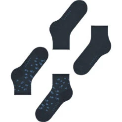 Esprit Mini Flower 2 Pack Socks - Marine Navy -Esprit Sales Store esprit mini flower 2 pack socks marine navy 31021243