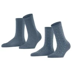 Esprit Playful Dot 2 Pack Socks - Light Denim Blue