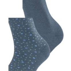 Esprit Playful Dot 2 Pack Socks - Light Denim Blue -Esprit Sales Store esprit playful dot 2 pack socks light denim blue 31932123