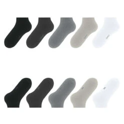 Esprit Solid Mix 5 Pack Sneaker Socks - Black/Grey - -Esprit Sales Store esprit solid mix 5 pack sneaker socks blackgrey 31021313