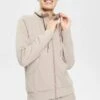Zip-Up Sweatshirt - Beige