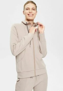 Zip-Up Sweatshirt - Beige