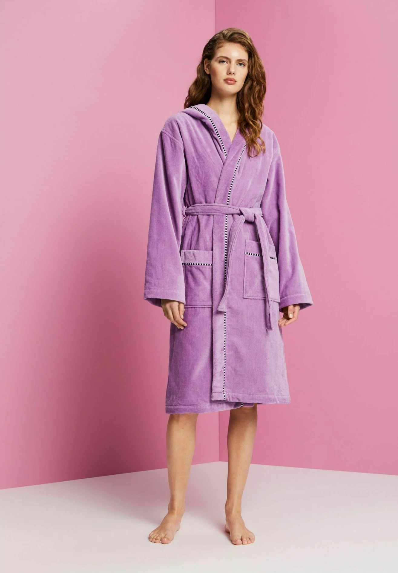ESPRIT Fashion Unisex - Dressing Gown - Dark Lilac 3 ESPRIT Fashion Unisex - Dressing Gown - Dark Lilac - Image 3