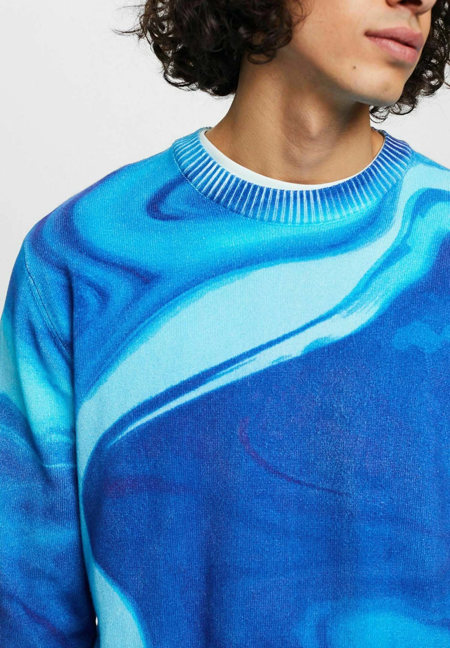 ESPRIT Mit Allover-Muster - Jumper - Blue 4 ESPRIT Mit Allover-Muster - Jumper - Blue - Image 4